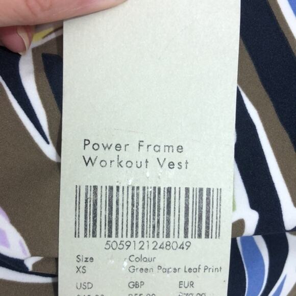 Sweaty Betty Power Frame Racerback Sports Bra in Green Paper Leaf Print XS NWT - Picture 10 of 10